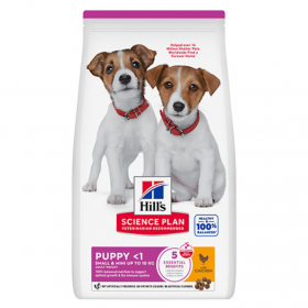 Hill's Science Plan Small&Mini Puppy с пилешко - Пълноценна суха храна за дребни и миниатюрни породи  кучета опаковка 6кг + подарък  двулицева чанта